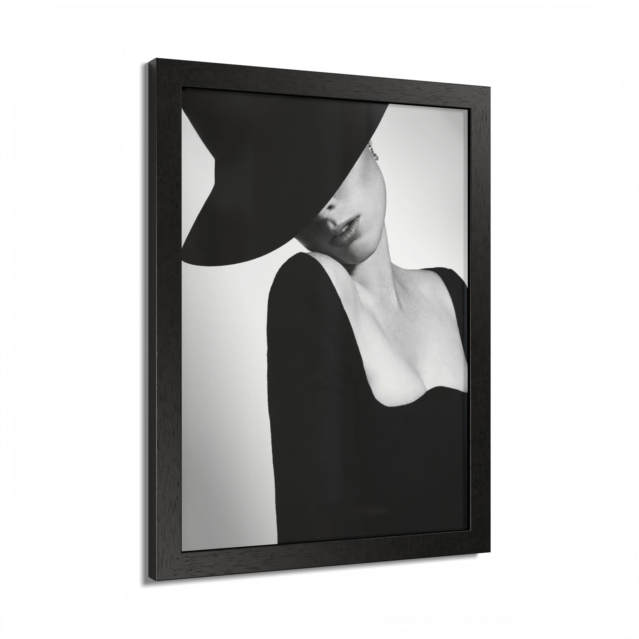 Framed Poster - Minimalist Black & White Fashion Portrait