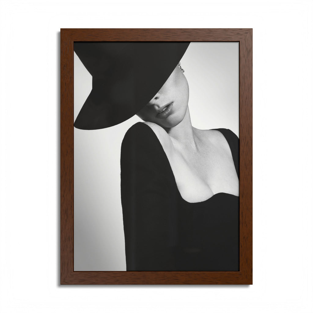 Framed Poster - Minimalist Black & White Fashion Portrait