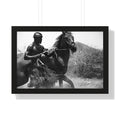 Framed Poster — Black & White Maasai Horseman Photography