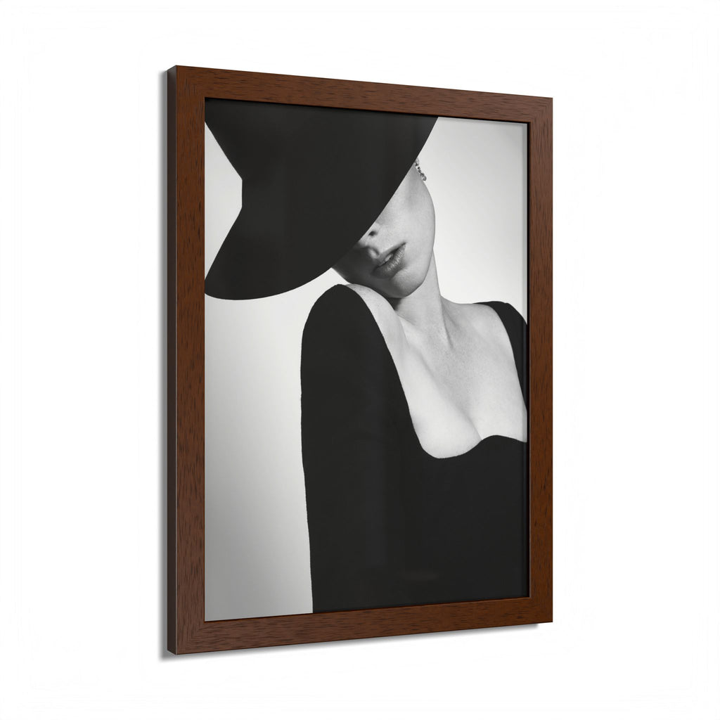 Framed Poster - Minimalist Black & White Fashion Portrait