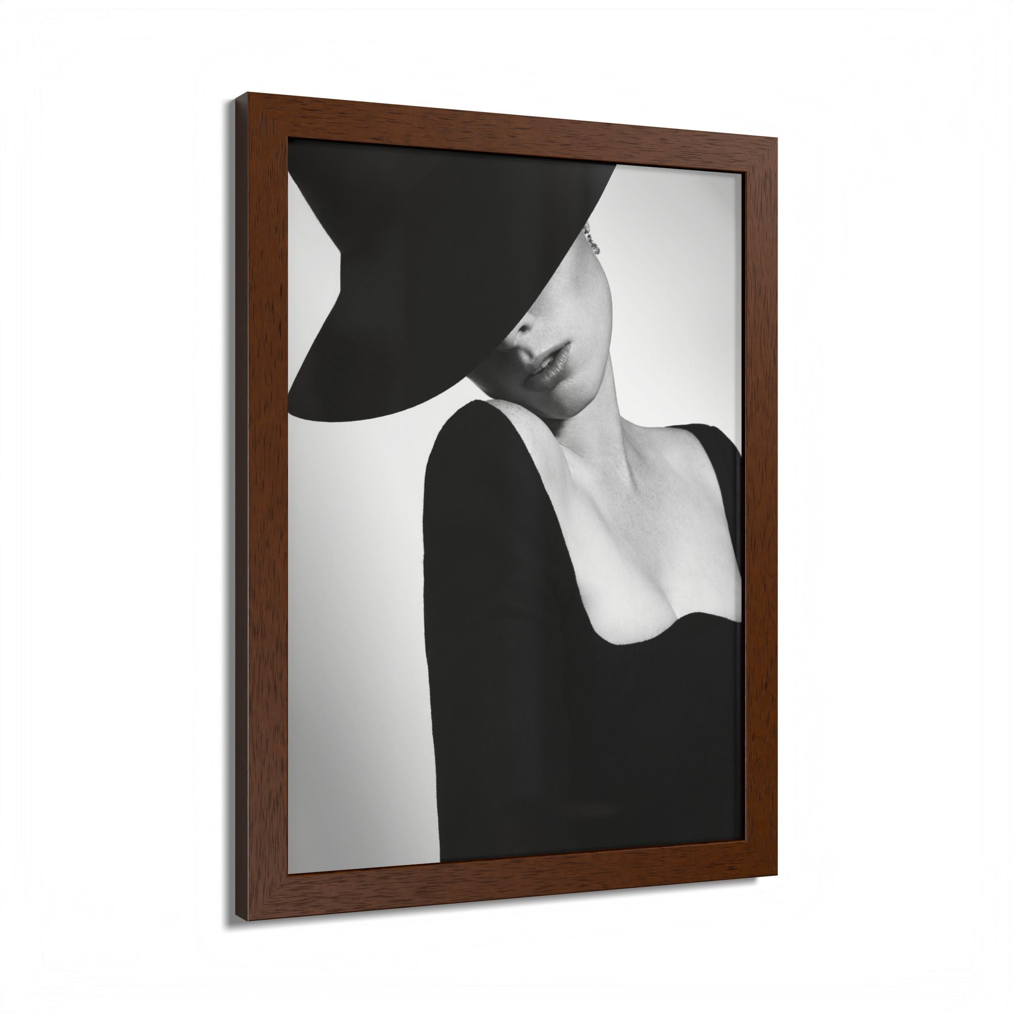Framed Poster - Minimalist Black & White Fashion Portrait