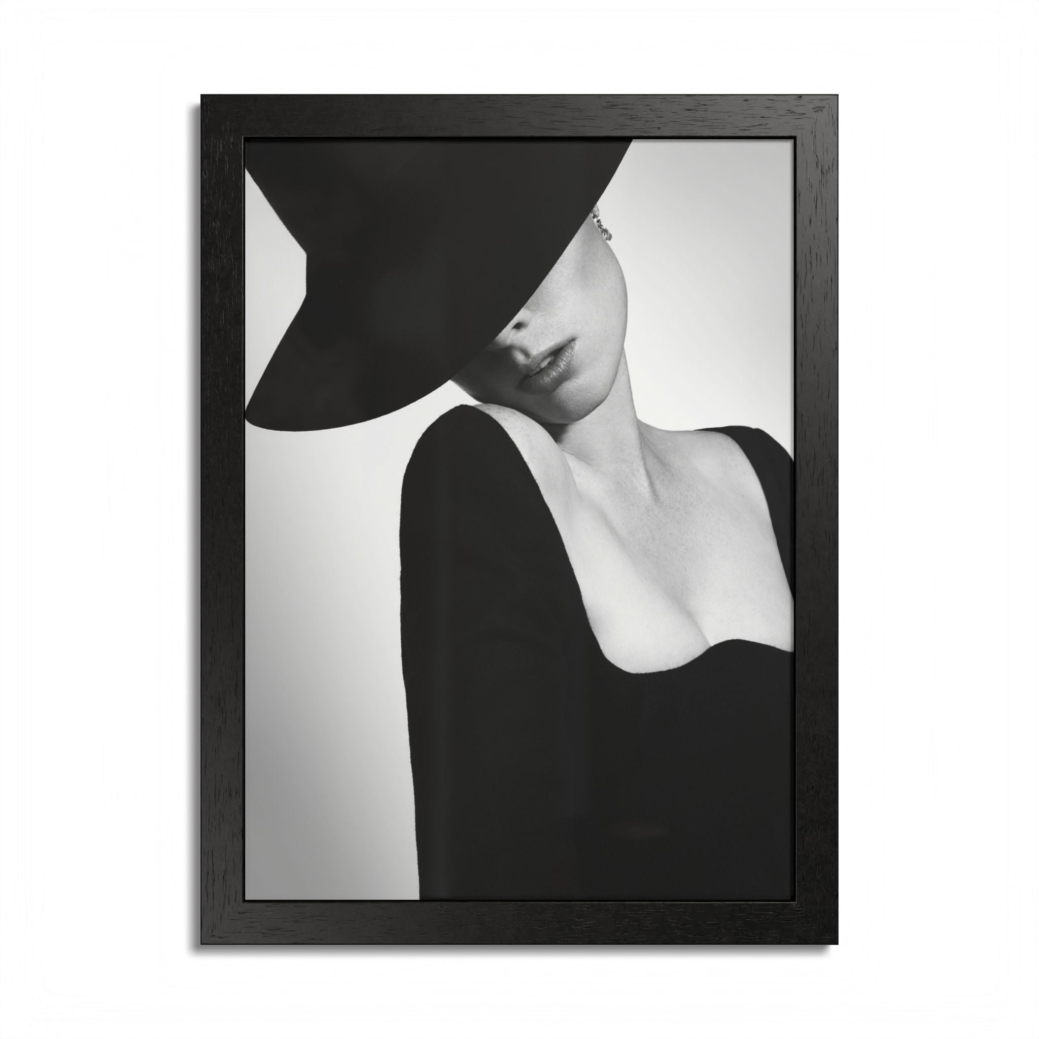 Framed Poster - Minimalist Black & White Fashion Portrait
