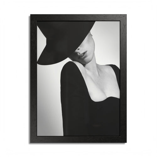 Framed Poster - Minimalist Black & White Fashion Portrait